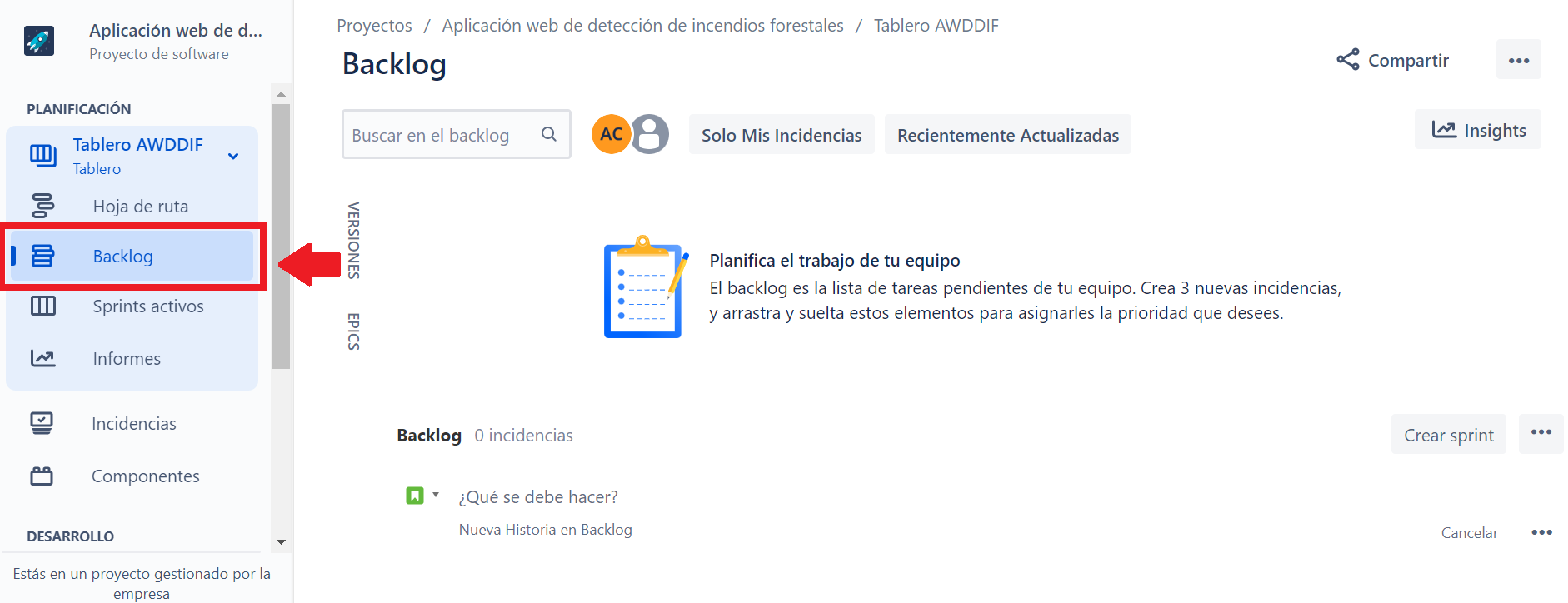 Banner proyecto Jira