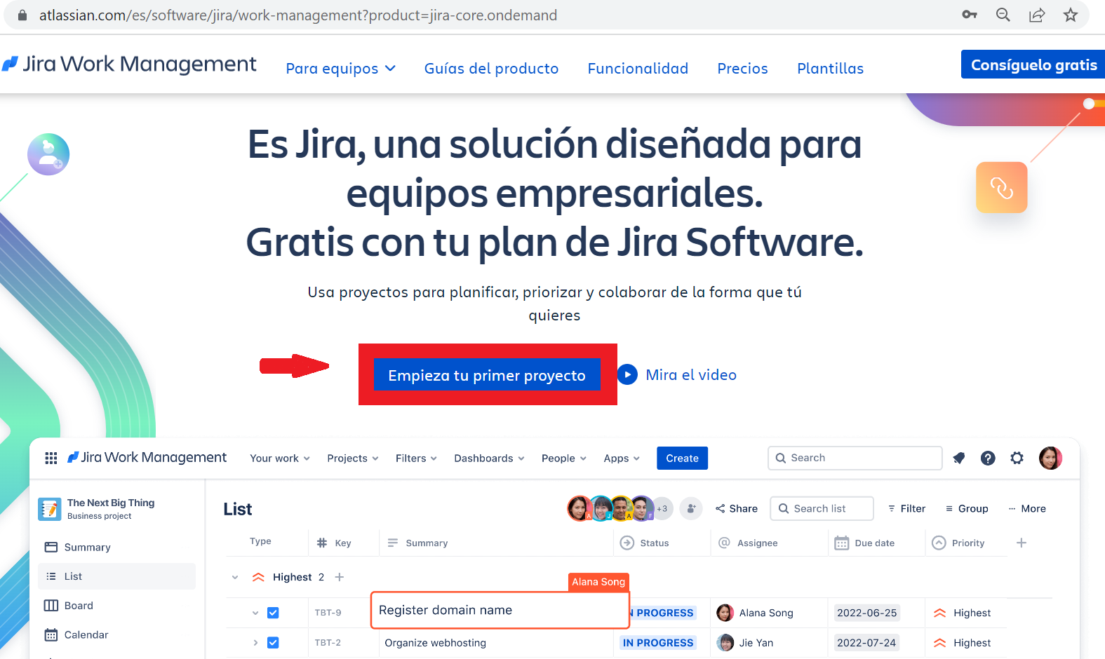 Banner proyecto Jira